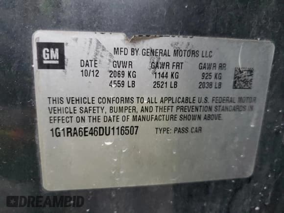 ✅ 2013 Chevrolet Volt • VIN: 1G1RA6E46DU116507 • Lot: 80916434. Wystawiony na Copart z przebiegiem 116 380 mil. Bezpłatny archiwum sprzedaży aukcyjnych z USA i szczegółowy raport historii pojazdu na DreamBid. Zdjęcie 12.