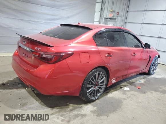 ✅ 2018 Infiniti Q50 Red Sport 400 • VIN: JN1FV7AR8JM480786 • Lot: 81127615. Listed on Copart with 83,560 mi. Free auction sales archive from the USA and detailed vehicle history report at DreamBid. Image 3.