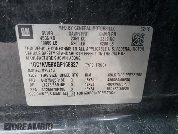 ✅ 2016 Chevrolet Silverado 2500HD LT • VIN: 1GC1KVE8XGF168827 • Лот: 85404635. Опубликован ранее на Copart с пробегом 177 260 миль. Бесплатный доступ к архиву аукционных продаж из США и подробный отчёт об истории автомобиля на DreamBid. Изображение 12.