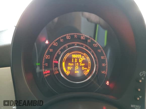 ✅ 2014 FIAT 500 Sport • VIN: 3C3CFFBR7ET263420 • Lot: 80305835. Listed on Copart with 98,209 mi. Free auction sales archive from the USA and detailed vehicle history report at DreamBid. Image 9.