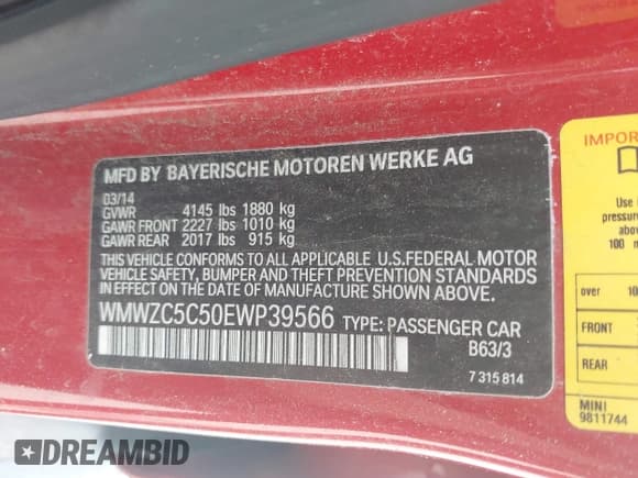 ✅ 2014 MINI Countryman S • VIN: WMWZC5C50EWP39566 • Lot: 42456424. Listed on IAAI with 99,518 mi. Free auction sales archive from the USA and detailed vehicle history report at DreamBid. Image 9.