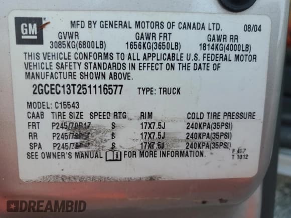 ✅ 2005 Chevrolet Silverado 1500 LS • VIN: 2GCEC13T251116577 • Лот: 77739404. Опубликован ранее на Copart с пробегом 214 491 миль. Бесплатный доступ к архиву аукционных продаж из США и подробный отчёт об истории автомобиля на DreamBid. Изображение 13.