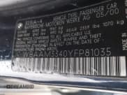 ✅ 2000 BMW 3 Series 323i • VIN: WBAAM3340YFP81035 • Lot: 41935034. Listed on IAAI with 196,679 mi. Free auction sales archive from the USA and detailed vehicle history report at DreamBid. Image 9.