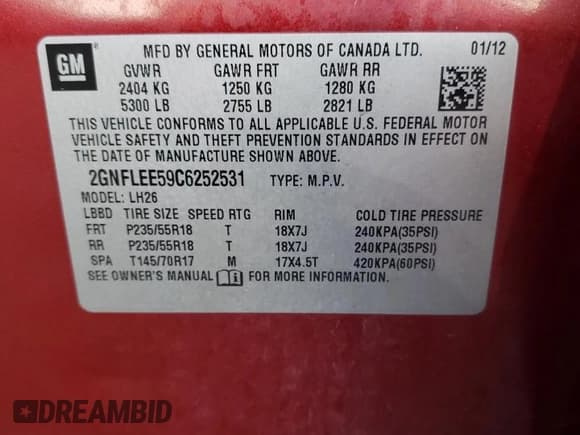 ✅ 2012 Chevrolet Equinox 1LT • VIN: 2GNFLEE59C6252531 • Лот: 72814374. Опубликован ранее на Copart с пробегом 120 671 миль. Бесплатный доступ к архиву аукционных продаж из США и подробный отчёт об истории автомобиля на DreamBid. Изображение 13.