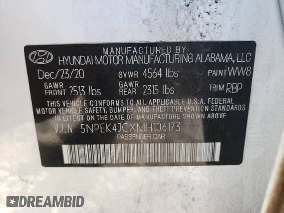 2021 Hyundai Sonata N Line z VIN 5NPEK4JCXMH106173, wystawiony jako Copart lot #63964922 z przebiegiem 33 565 mil mil oraz . Historia ofert i sprzedaży dostępna na DreamBid. Obrazek 10.