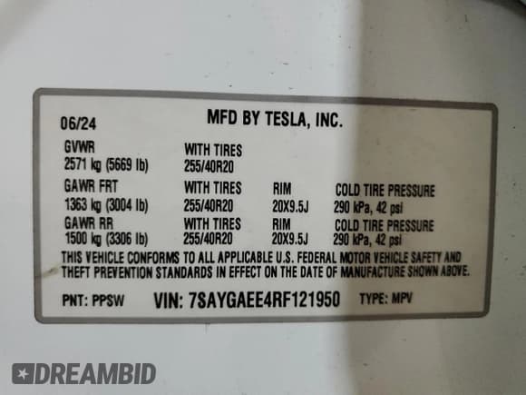 ✅ 2024 Tesla Model Y Long Range • VIN: 7SAYGAEE4RF121950 • Лот: 87409655. Опубликован ранее на Copart с пробегом 23 700 миль. Бесплатный доступ к архиву аукционных продаж из США и подробный отчёт об истории автомобиля на DreamBid. Изображение 14.