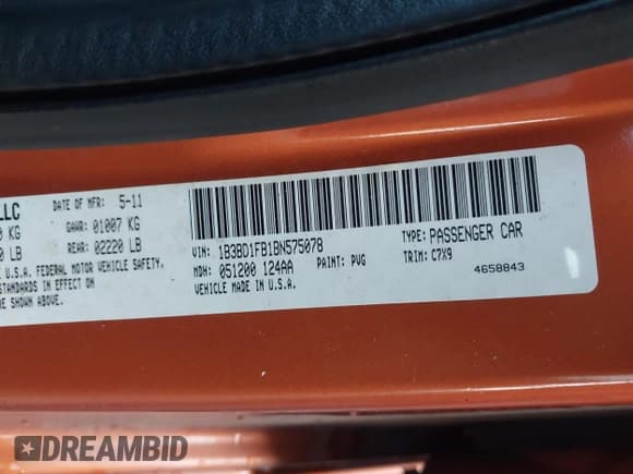 ✅ 2011 Dodge Avenger Mainstreet • VIN: 1B3BD1FB1BN575078 • Lot: 43646916. Listed on IAAI with 95,057 mi. Free auction sales archive from the USA and detailed vehicle history report at DreamBid. Image 9.