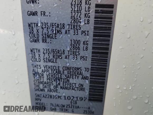 ✅ 2023 Nissan Murano SV • VIN: 5N1AZ2BJ5PC102197 • Лот: 92913865. Опубликован ранее на Copart с пробегом 49 656 миль. Бесплатный доступ к архиву аукционных продаж из США и подробный отчёт об истории автомобиля на DreamBid. Изображение 13.