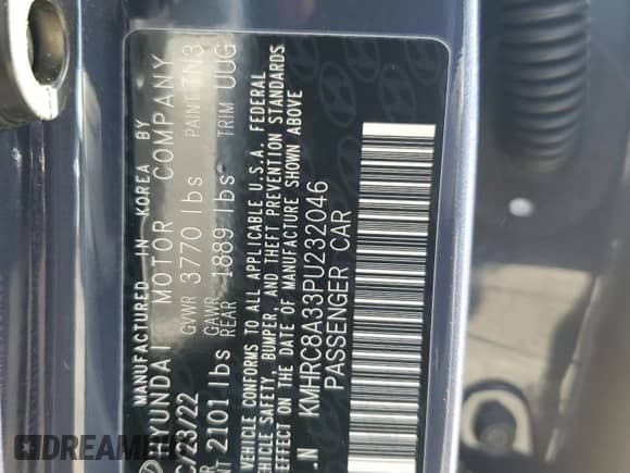 2023 Hyundai Venue SEL с VIN KMHRC8A33PU232046, выставлен на аукционе Copart как лот 73322904 с пробегом 8 247 миль миль и Списание • Salvage title. История ставок и продаж доступна на DreamBid. Изображение 13.