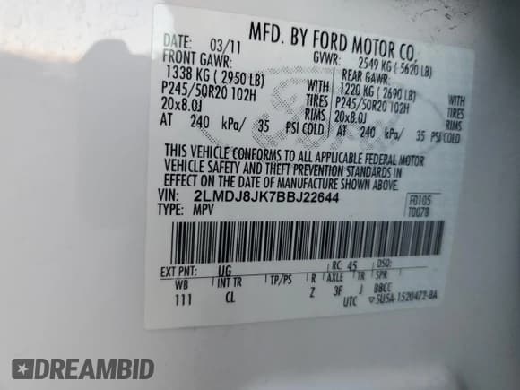 ✅ 2011 Lincoln MKX • VIN: 2LMDJ8JK7BBJ22644 • Lot: 86671605. Wystawiony na Copart z przebiegiem 68 612 mil. Bezpłatny archiwum sprzedaży aukcyjnych z USA i szczegółowy raport historii pojazdu na DreamBid. Zdjęcie 13.