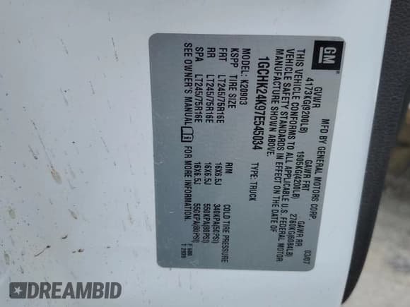 ✅ 2007 Chevrolet Silverado 2500HD 1LT • VIN: 1GCHK24K97E545034 • Lot: 63324805. Wystawiony na Copart z przebiegiem 222 458 mil. Bezpłatny archiwum sprzedaży aukcyjnych z USA i szczegółowy raport historii pojazdu na DreamBid. Zdjęcie 12.