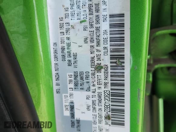 ✅ 2011 Mazda 2 Touring • VIN: JM1DE1HZ8B0120823 • Lot: 92432975. Wystawiony na Copart z przebiegiem 164 860 mil. Bezpłatny archiwum sprzedaży aukcyjnych z USA i szczegółowy raport historii pojazdu na DreamBid. Zdjęcie 12.