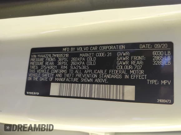 ✅ 2021 Volvo XC90 Inscription • VIN: YV4A221L7M1695318 • Lot: 42503595. Wystawiony na IAAI z przebiegiem 44 176 mil. Bezpłatny archiwum sprzedaży aukcyjnych z USA i szczegółowy raport historii pojazdu na DreamBid. Zdjęcie 9.