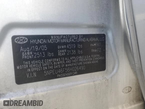 ✅ 2006 Hyundai Sonata GLS • VIN: 5NPEU46F56H026490 • Лот: 78101834. Опубликован ранее на Copart с пробегом 226 436 миль. Бесплатный доступ к архиву аукционных продаж из США и подробный отчёт об истории автомобиля на DreamBid. Изображение 15.