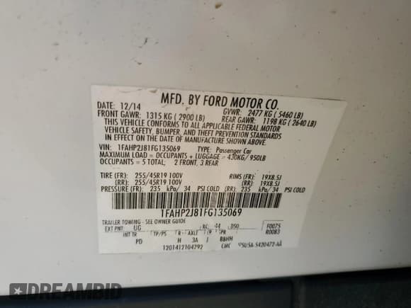 ✅ 2015 Ford Taurus Limited • VIN: 1FAHP2J81FG135069 • Lot: 73956264. Wystawiony na Copart z przebiegiem 117 820 mil. Bezpłatny archiwum sprzedaży aukcyjnych z USA i szczegółowy raport historii pojazdu na DreamBid. Zdjęcie 12.