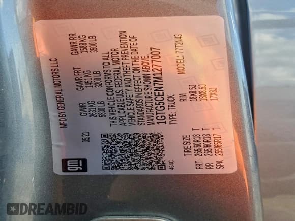 ✅ 2021 GMC Canyon 2WD Elevation • VIN: 1GTG5CEN7M1277007 • Lot: 94025085. Wystawiony na Copart z przebiegiem 49 007 mil. Bezpłatny archiwum sprzedaży aukcyjnych z USA i szczegółowy raport historii pojazdu na DreamBid. Zdjęcie 12.