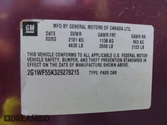 ✅ 2002 Chevrolet Impala • VIN: 2G1WF55K329278215 • Lot: 41893693. Wystawiony na IAAI z przebiegiem 291 100 mil. Bezpłatny archiwum sprzedaży aukcyjnych z USA i szczegółowy raport historii pojazdu na DreamBid. Zdjęcie 9.