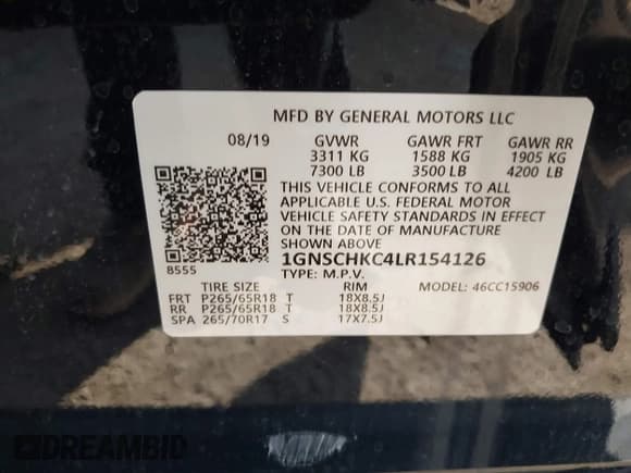 ✅ 2020 Chevrolet Suburban LT • VIN: 1GNSCHKC4LR154126 • Lot: 42983785. Wystawiony na IAAI z przebiegiem 190 770 mil. Bezpłatny archiwum sprzedaży aukcyjnych z USA i szczegółowy raport historii pojazdu na DreamBid. Zdjęcie 9.