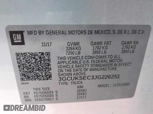 ✅ 2018 Chevrolet Silverado 1500 LTZ • VIN: 3GCUKSEC3JG226251 • Lot: 43672497. Wystawiony na IAAI z przebiegiem 158 623 mil. Bezpłatny archiwum sprzedaży aukcyjnych z USA i szczegółowy raport historii pojazdu na DreamBid. Zdjęcie 9.