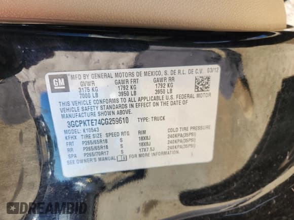 ✅ 2012 Chevrolet Silverado 1500 LTZ • VIN: 3GCPKTE74CG259610 • Lot: 90072435. Listed on Copart with 158,561 mi. Free auction sales archive from the USA and detailed vehicle history report at DreamBid. Image 12.