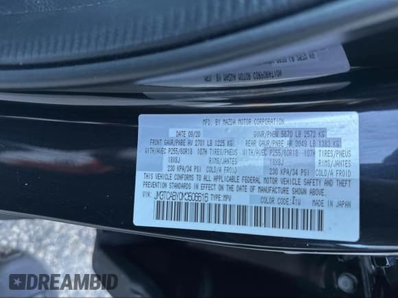 ✅ 2021 Mazda CX-9 Sport • VIN: JM3TCABY0M0506616 • Лот: 43516732. Опубликован ранее на IAAI с пробегом 166 542 миль. Бесплатный доступ к архиву аукционных продаж из США и подробный отчёт об истории автомобиля на DreamBid. Изображение 9.