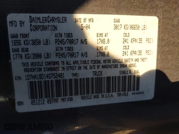 ✅ 2004 Dodge 1500 SLT • VIN: 1D7HA18D14S752481 • Lot: 43616475. Wystawiony na IAAI z przebiegiem Nie podano. Bezpłatny archiwum sprzedaży aukcyjnych z USA i szczegółowy raport historii pojazdu na DreamBid. Zdjęcie 9.