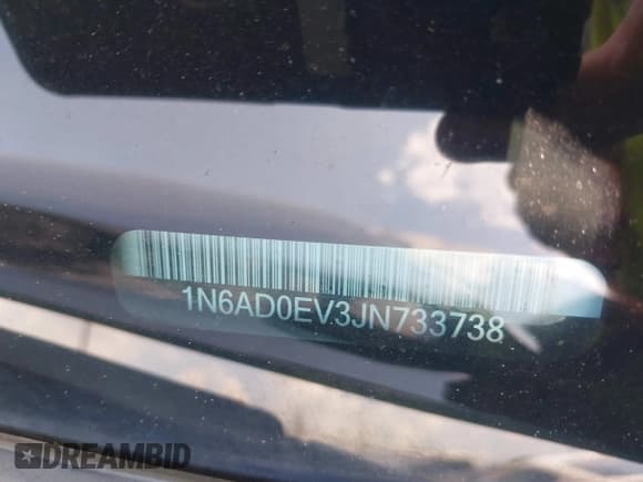 ✅ 2018 Nissan Frontier SV • VIN: 1N6AD0EV3JN733738 • Lot: 42603269. Listed on IAAI with 105,723 mi. Free auction sales archive from the USA and detailed vehicle history report at DreamBid. Image 9.