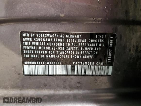 ✅ 2012 Volkswagen Golf GTI PZEV • VIN: WVWHD7AJ7CW182692 • Lot: 54367585. Wystawiony na Copart z przebiegiem 126 599 mil. Bezpłatny archiwum sprzedaży aukcyjnych z USA i szczegółowy raport historii pojazdu na DreamBid. Zdjęcie 13.