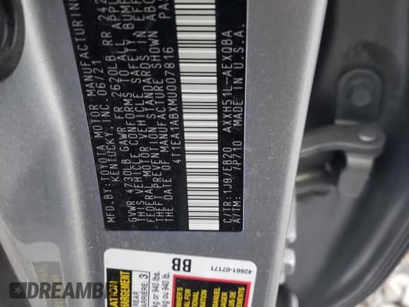 ✅ 2021 Toyota Avalon Hybrid XSE • VIN: 4T1EA1ABXMU007816 • Лот: 51038535. Опубликован ранее на Copart с пробегом 73 642 миль. Бесплатный доступ к архиву аукционных продаж из США и подробный отчёт об истории автомобиля на DreamBid. Изображение 14.