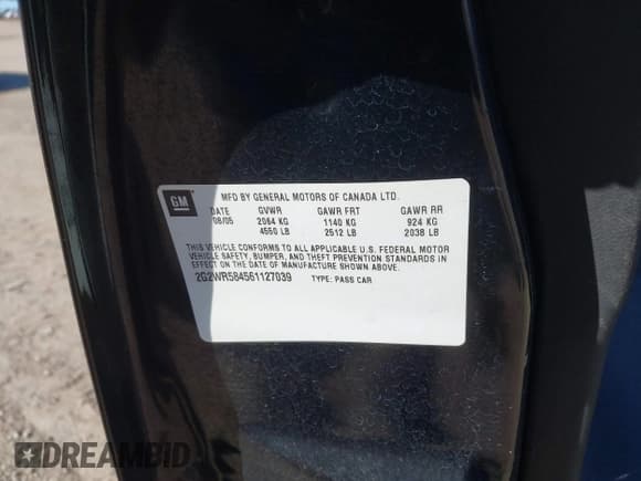 ✅ 2006 Pontiac Grand Prix GT • VIN: 2G2WR584561127039 • Lot: 43412857. Wystawiony na IAAI z przebiegiem 133 213 mil. Bezpłatny archiwum sprzedaży aukcyjnych z USA i szczegółowy raport historii pojazdu na DreamBid. Zdjęcie 9.