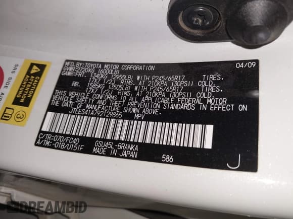 ✅ 2009 Toyota Highlander • VIN: JTEES41A792129865 • Lot: 43112008. Wystawiony na IAAI z przebiegiem Nie podano. Bezpłatny archiwum sprzedaży aukcyjnych z USA i szczegółowy raport historii pojazdu na DreamBid. Zdjęcie 9.