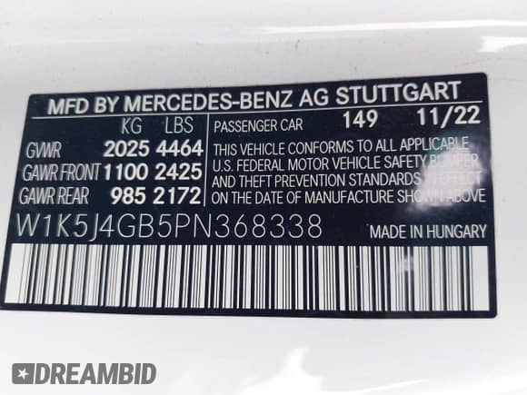 2023 Mercedes-Benz CLA 250 с VIN W1K5J4GB5PN368338, выставлен на аукционе IAAI как лот 42206611 с пробегом 18 202 миль миль и . История ставок и продаж доступна на DreamBid. Изображение 9.