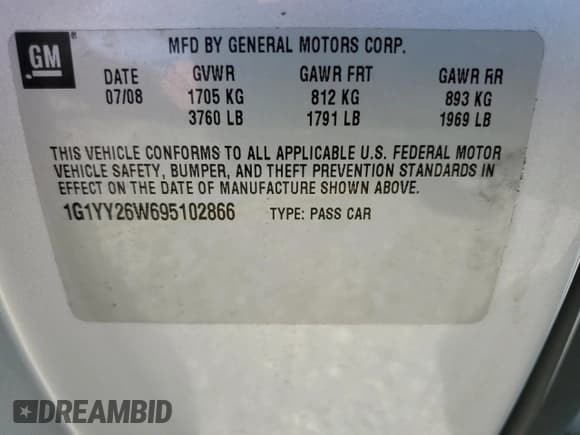 ✅ 2009 Chevrolet Corvette 3LT • VIN: 1G1YY26W695102866 • Lot: 77631814. Listed on Copart with 159,922 mi. Free auction sales archive from the USA and detailed vehicle history report at DreamBid. Image 12.