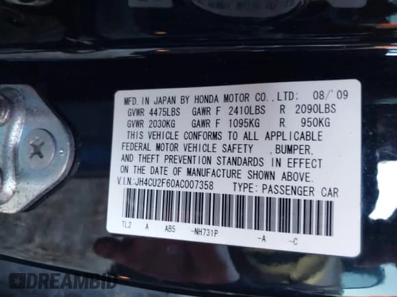 ✅ 2010 Acura TSX • VIN: JH4CU2F60AC007358 • Лот: 43729554. Опубликован ранее на IAAI с пробегом 247 301 миль. Бесплатный доступ к архиву аукционных продаж из США и подробный отчёт об истории автомобиля на DreamBid. Изображение 9.