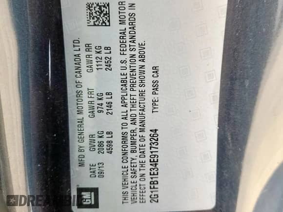 2014 Chevrolet Camaro LT z VIN 2G1FB1E34E9173264, wystawiony jako Copart lot #71358365 z przebiegiem 145 965 mil mil oraz Szkoda całkowita • Salvage title. Historia ofert i sprzedaży dostępna na DreamBid. Obrazek 12.