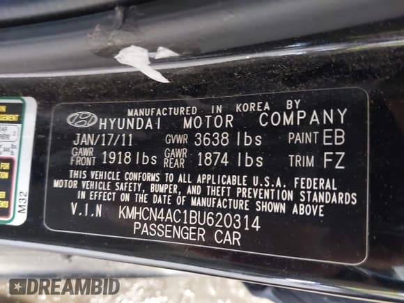 ✅ 2011 Hyundai Accent GLS • VIN: KMHCN4AC1BU620314 • Лот: 42228847. Опубликован ранее на IAAI с пробегом 144 313 миль. Бесплатный доступ к архиву аукционных продаж из США и подробный отчёт об истории автомобиля на DreamBid. Изображение 9.