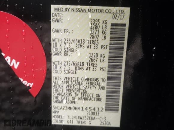 ✅ 2017 Nissan Murano SL • VIN: 5N1AZ2MH0HN145412 • Lot: 57302215. Listed on Copart with 70,790 mi. Free auction sales archive from the USA and detailed vehicle history report at DreamBid. Image 13.