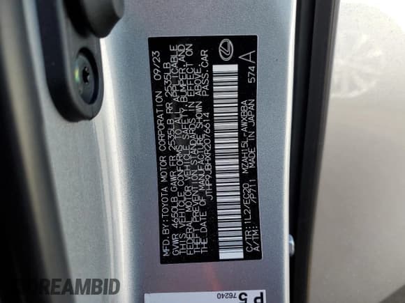 ✅ 2024 Lexus UX 250h Premium • VIN: JTHP9JBHXR2076614 • Lot: 88842545. Wystawiony na Copart z przebiegiem 3 105 mil. Bezpłatny archiwum sprzedaży aukcyjnych z USA i szczegółowy raport historii pojazdu na DreamBid. Zdjęcie 13.