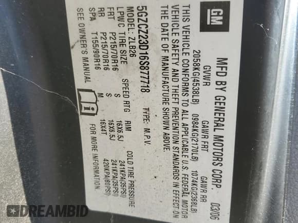 ✅ 2006 Saturn VUE • VIN: 5GZCZ23D16S877718 • Lot: 46461415. Wystawiony na Copart z przebiegiem Nie podano. Bezpłatny archiwum sprzedaży aukcyjnych z USA i szczegółowy raport historii pojazdu na DreamBid. Zdjęcie 13.