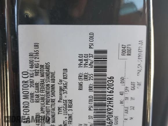 ✅ 2017 Ford Fusion Titanium • VIN: 3FA6P0K92HR162036 • Лот: 82479135. Опубликован ранее на Copart с пробегом 167 203 миль. Бесплатный доступ к архиву аукционных продаж из США и подробный отчёт об истории автомобиля на DreamBid. Изображение 12.