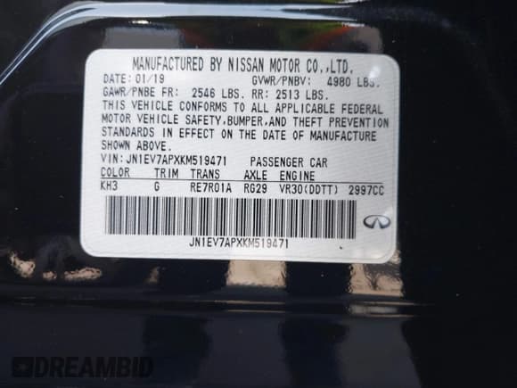 ✅ 2019 Infiniti Q50 Luxe • VIN: JN1EV7APXKM519471 • Лот: 42919191. Опубликован ранее на IAAI с пробегом Не указан. Бесплатный доступ к архиву аукционных продаж из США и подробный отчёт об истории автомобиля на DreamBid. Изображение 9.