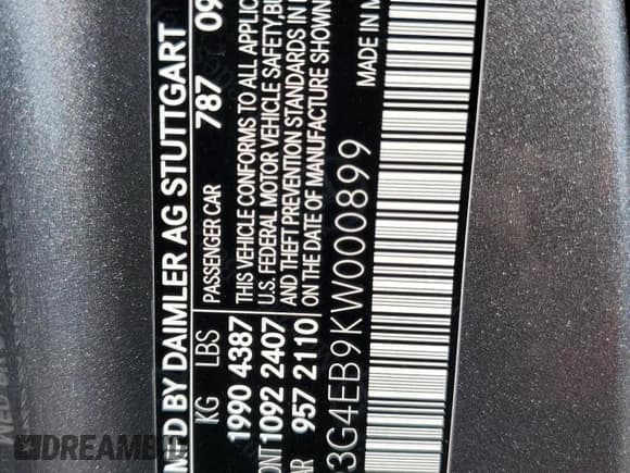 ✅ 2019 Mercedes-Benz A 220 • VIN: WDD3G4EB9KW000899 • Lot: 52463325. Listed on Copart with Not provided. Free auction sales archive from the USA and detailed vehicle history report at DreamBid. Image 12.