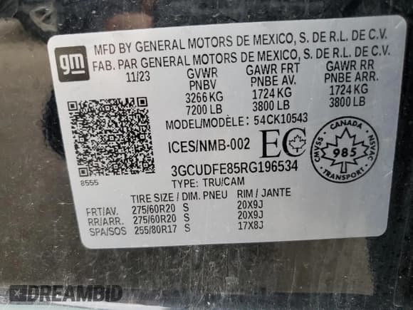 ✅ 2024 Chevrolet Silverado 1500 LT Trail Boss • VIN: 3GCUDFE85RG196534 • Lot: 89503895. Wystawiony na Copart z przebiegiem Nie podano. Bezpłatny archiwum sprzedaży aukcyjnych z USA i szczegółowy raport historii pojazdu na DreamBid. Zdjęcie 12.