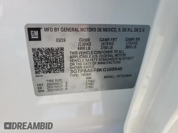 ✅ 2019 GMC Sierra 1500 • VIN: 3GTP8AEF0KG169945 • Лот: 69431164. Опубликован ранее на Copart с пробегом 156 160 миль. Бесплатный доступ к архиву аукционных продаж из США и подробный отчёт об истории автомобиля на DreamBid. Изображение 13.