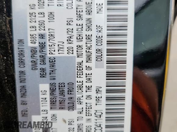 ✅ 2012 Mazda CX-7 i SV • VIN: JM3ER2A54C0411401 • Lot: 63235975. Wystawiony na Copart z przebiegiem 150 337 mil. Bezpłatny archiwum sprzedaży aukcyjnych z USA i szczegółowy raport historii pojazdu na DreamBid. Zdjęcie 13.