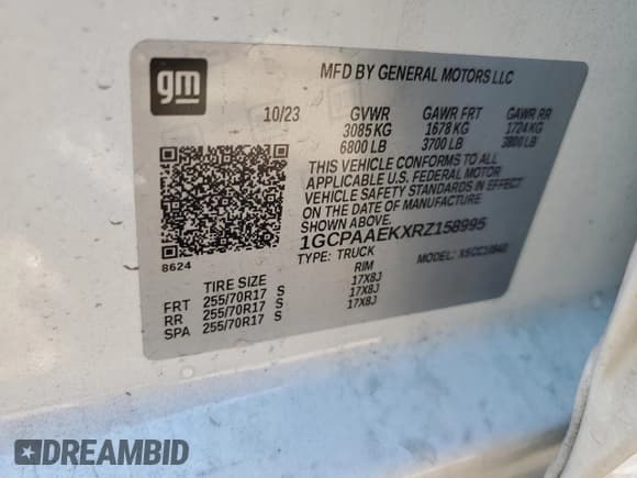 ✅ 2024 Chevrolet Silverado 1500 Work Truck • VIN: 1GCPAAEKXRZ158995 • Лот: 46082605. Опубликован ранее на Copart с пробегом 14 781 миль. Бесплатный доступ к архиву аукционных продаж из США и подробный отчёт об истории автомобиля на DreamBid. Изображение 12.