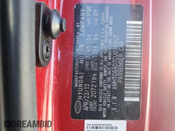 ✅ 2012 Hyundai Veloster w/Red Int • VIN: KMHTC6AD7CU078907 • Lot: 77014224. Wystawiony na Copart z przebiegiem 139 887 mil. Bezpłatny archiwum sprzedaży aukcyjnych z USA i szczegółowy raport historii pojazdu na DreamBid. Zdjęcie 12.