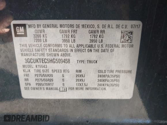 ✅ 2017 Chevrolet Silverado 1500 High Country • VIN: 3GCUKTEC5HG509458 • Lot: 43517091. Wystawiony na IAAI z przebiegiem 250 022 mil. Bezpłatny archiwum sprzedaży aukcyjnych z USA i szczegółowy raport historii pojazdu na DreamBid. Zdjęcie 9.