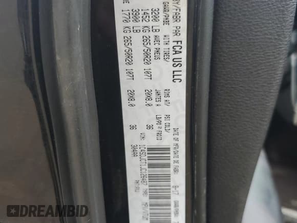 ✅ 2018 Dodge Durango R/T • VIN: 1C4SDJCT1JC126487 • Lot: 82107725. Listed on Copart with 130,470 mi. Free auction sales archive from the USA and detailed vehicle history report at DreamBid. Image 13.