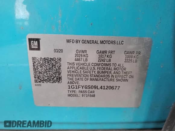 2020 Chevrolet Bolt EV LT с VIN 1G1FY6S09L4120677, выставлен на аукционе Copart как лот 74889073 с пробегом 48 446 миль миль и . История ставок и продаж доступна на DreamBid. Изображение 12.